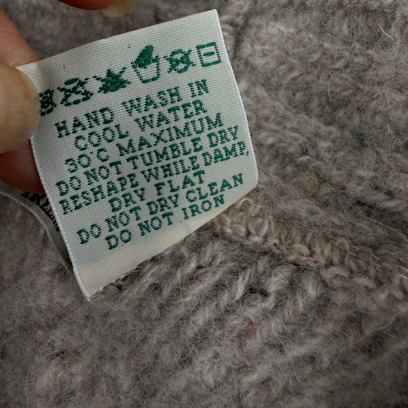 Aran Crafts Ireland Sweater Mens XL Beige Wool Cable Knit Shawl Collar Cardigan - Picture 10 of 12